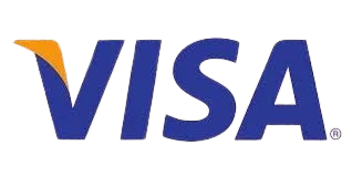 Visa payment icon – worldwide credit and debit card payment option.